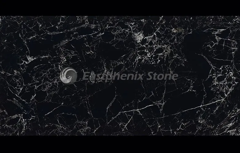 Matte finish black sintered stone